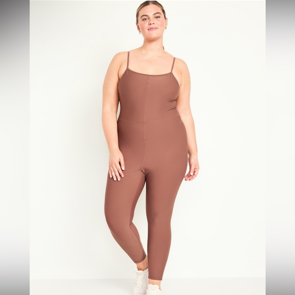 Old Navy Active Powersoft Cami Bodysuit Jumpsuit Mauve Brown Women's Size XL - Picture 3 of 11